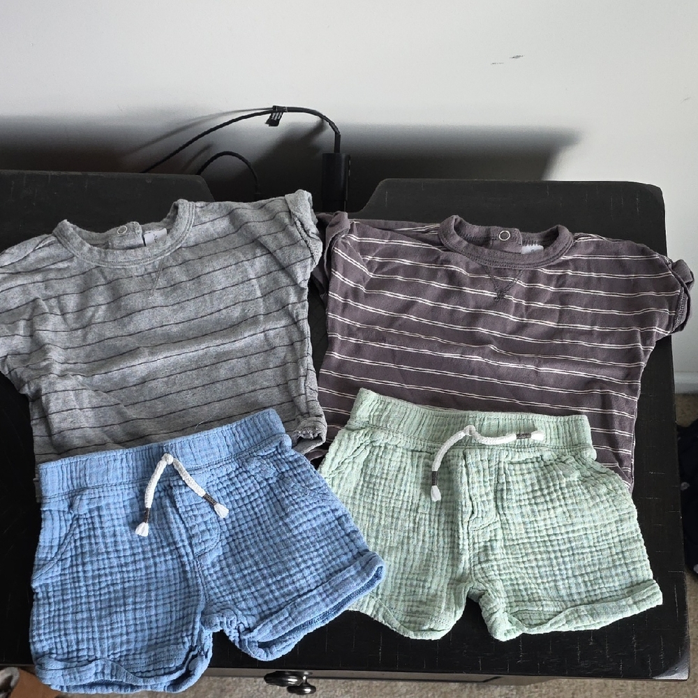 Gerber Modern Moments Gray Striped Baby Onesie